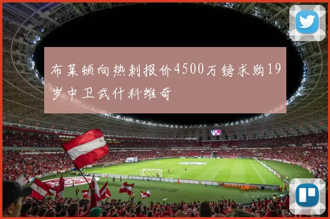 布莱顿向热刺报价4500万镑求购19岁中卫武什科维奇